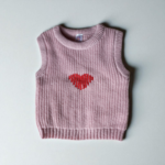 Ropa, chaleco, rosado con corazón, para bebé, niño o niña